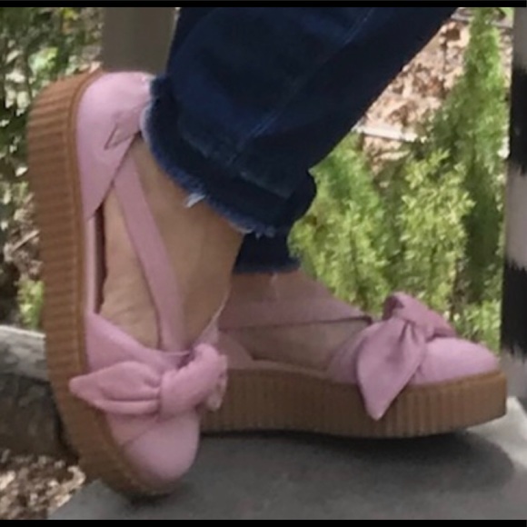 PUMA Rihanna Fenty Creepers Pink lace up Sz 7 - Picture 8 of 9